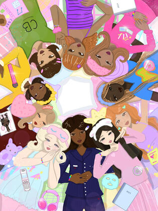 Crystal Butterflies Girls Sleepover Artwork